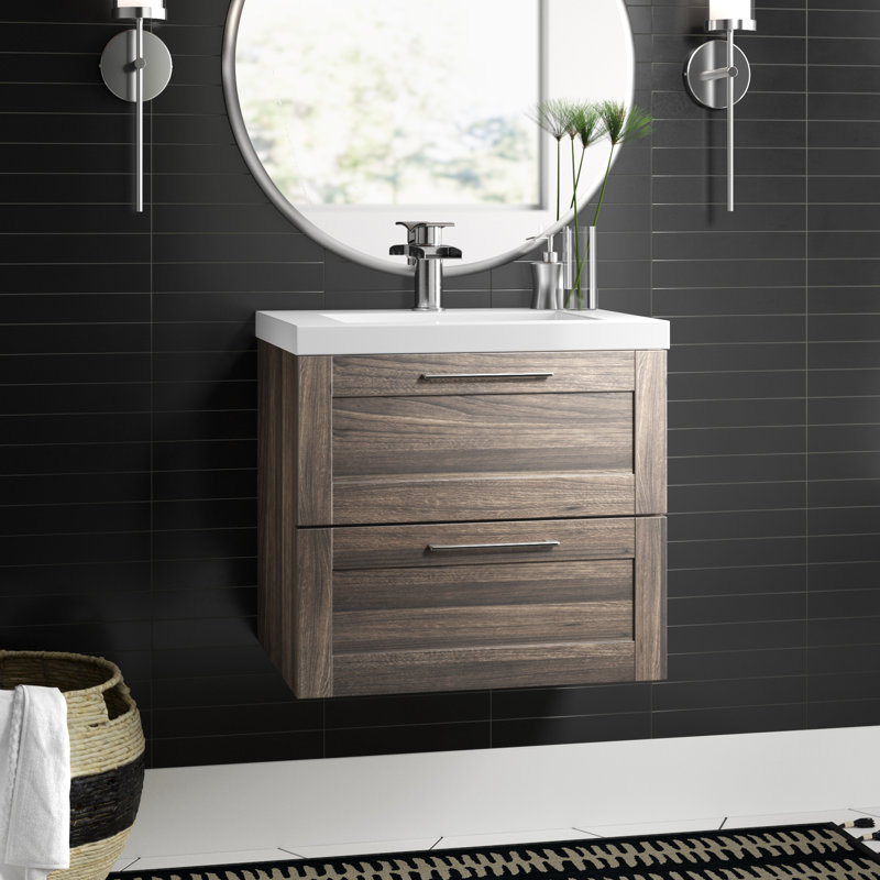 Yerger 24" WallMounted Single Bathroom Vanity Set & Reviews AllModern